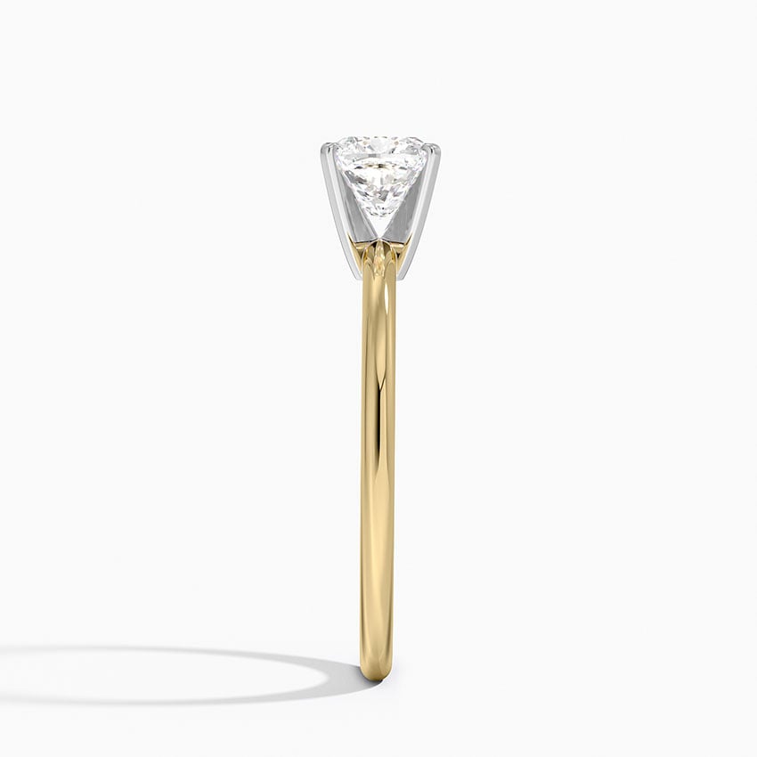 Four-Prong Comfort Fit 1.5mm Ring Yellow Gold 18k Cushion Engagement Ring