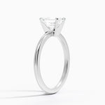 Four-Prong Comfort Fit 1.5mm Ring Platinum Emerald Engagement Ring