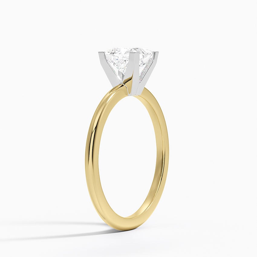 Four-Prong Comfort Fit 1.5mm Ring Yellow Gold 18k Princess Engagement Ring