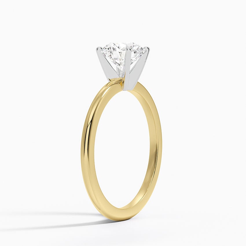 Four-Prong Comfort Fit 1.5mm Ring Yellow Gold 18k Round Engagement Ring