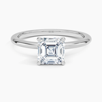 Four-Prong Comfort Fit 1.5mm Ring Platinum Asscher Engagement Ring