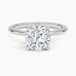 Four-Prong Comfort Fit 1.5mm Ring Platinum Cushion Engagement Ring