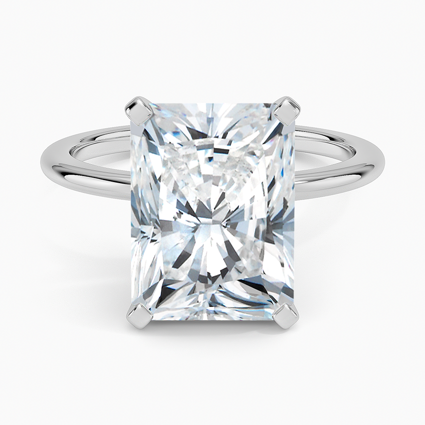 Four-Prong Comfort Fit 1.5mm Ring Platinum Radiant Engagement Ring