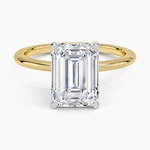Four-Prong Comfort Fit 1.5mm Ring Yellow Gold 18k Emerald Engagement Ring