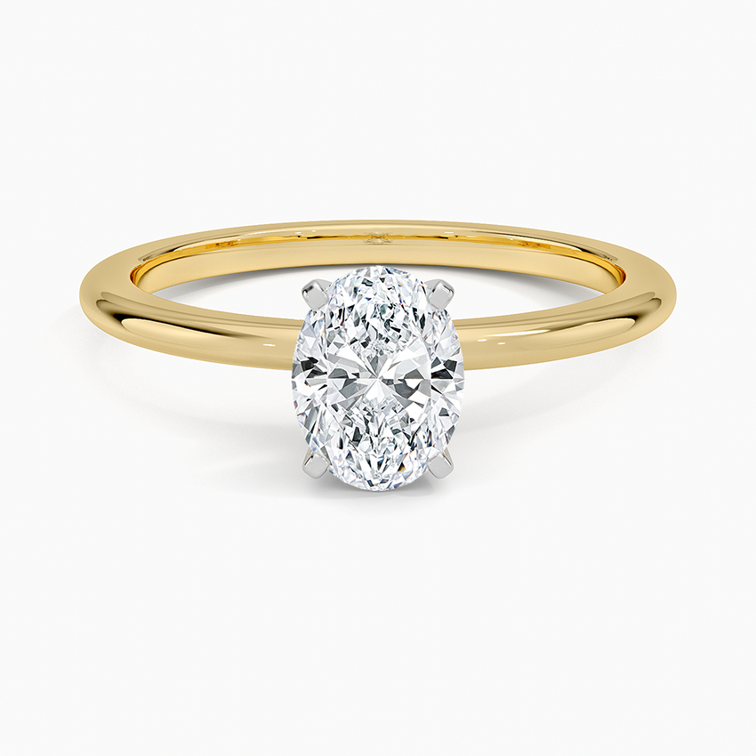 Four-Prong Comfort Fit 1.5mm Ring Yellow Gold 18k Oval Engagement Ring