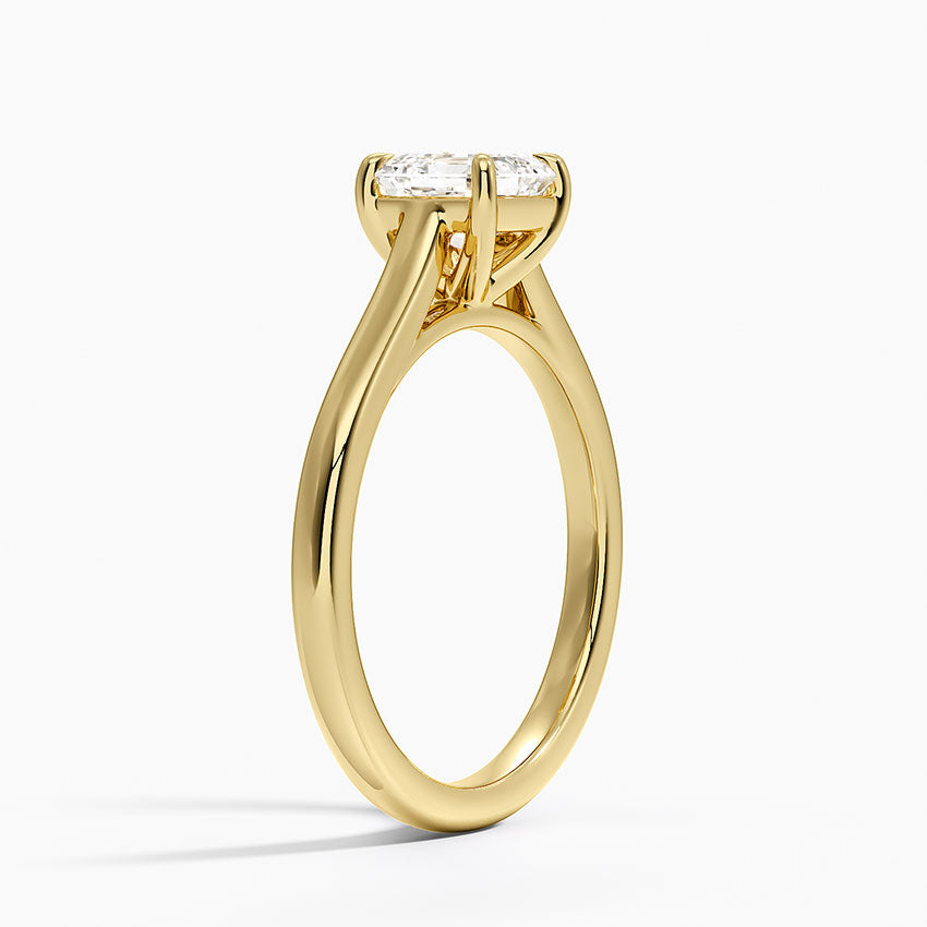 2mm Provence Solitaire Ring Yellow Gold 18k Asscher Engagement Ring
