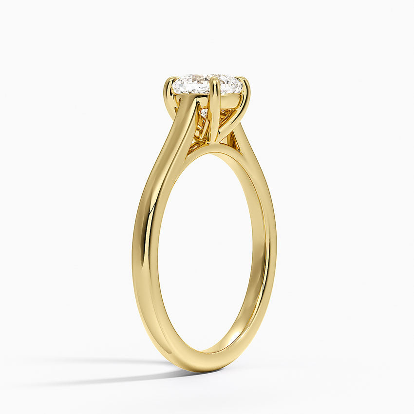 2mm Provence Solitaire Ring Yellow Gold 18k Cushion Engagement Ring