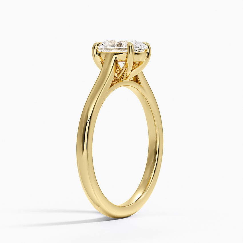 2mm Provence Solitaire Ring Yellow Gold 18k Oval Engagement Ring