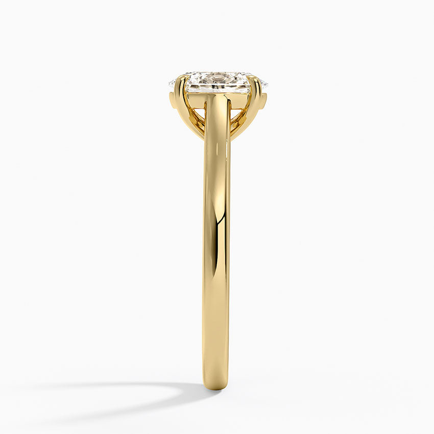 2mm Provence Solitaire Ring Yellow Gold 18k Oval Engagement Ring