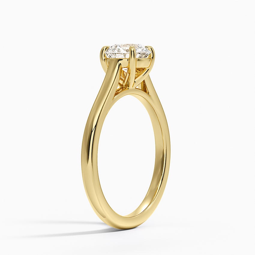 2mm Provence Solitaire Ring Yellow Gold 18k Round Engagement Ring