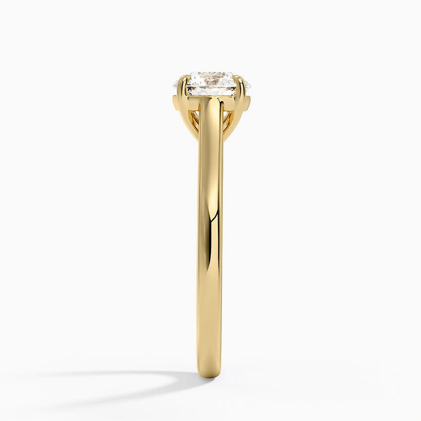 2mm Provence Solitaire Ring Yellow Gold 18k Round Engagement Ring
