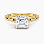 2mm Provence Solitaire Ring Yellow Gold 18k Asscher Engagement Ring