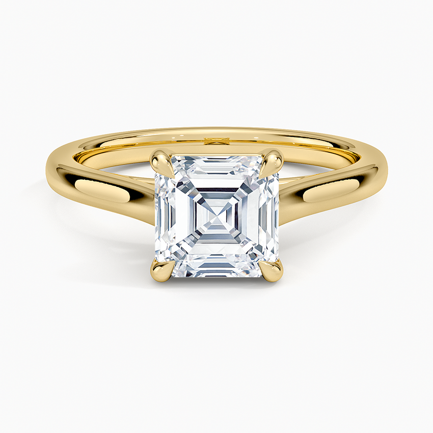2mm Provence Solitaire Ring Yellow Gold 18k Asscher Engagement Ring
