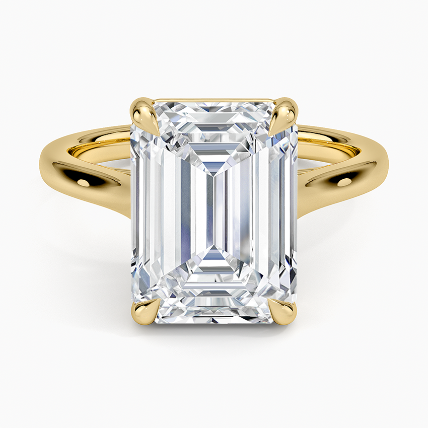 2mm Provence Solitaire Ring Yellow Gold 18k Emerald Engagement Ring