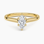 2mm Provence Solitaire Ring Yellow Gold 18k Marquise Engagement Ring
