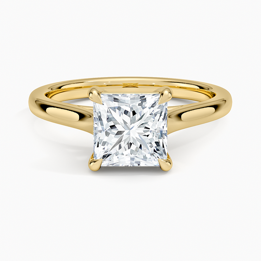 2mm Provence Solitaire Ring Yellow Gold 18k Princess Engagement Ring