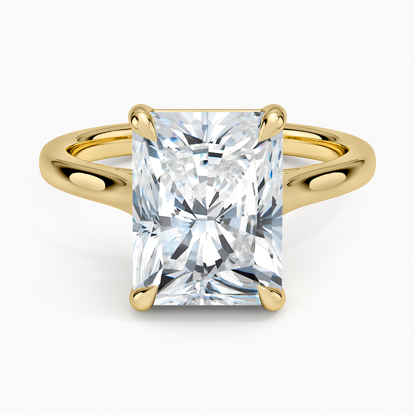 2mm Provence Solitaire Ring Yellow Gold 18k Radiant Engagement Ring