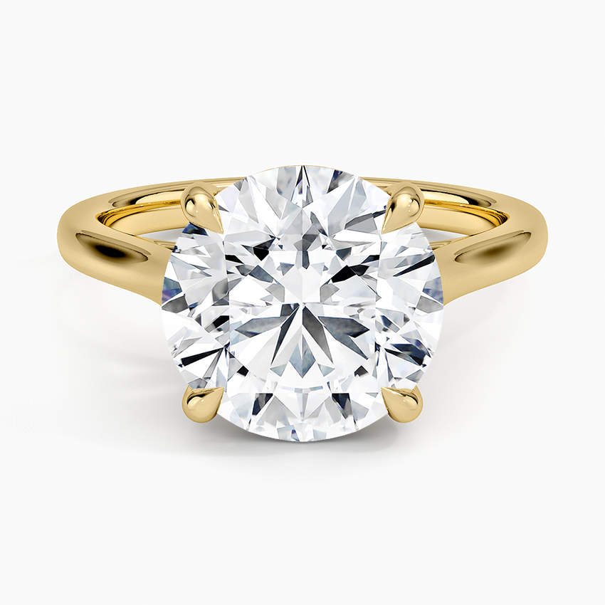 2mm Provence Solitaire Ring Yellow Gold 18k Round Engagement Ring