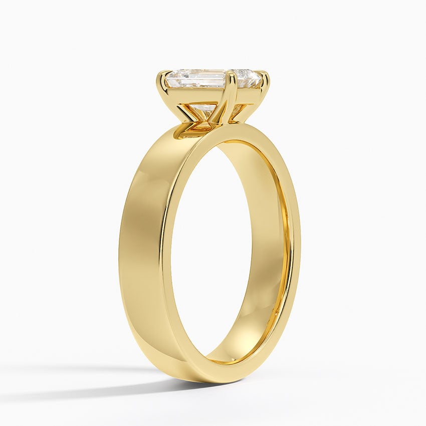 Peyton 4mm Solitaire Ring Yellow Gold 18k Emerald Engagement Ring