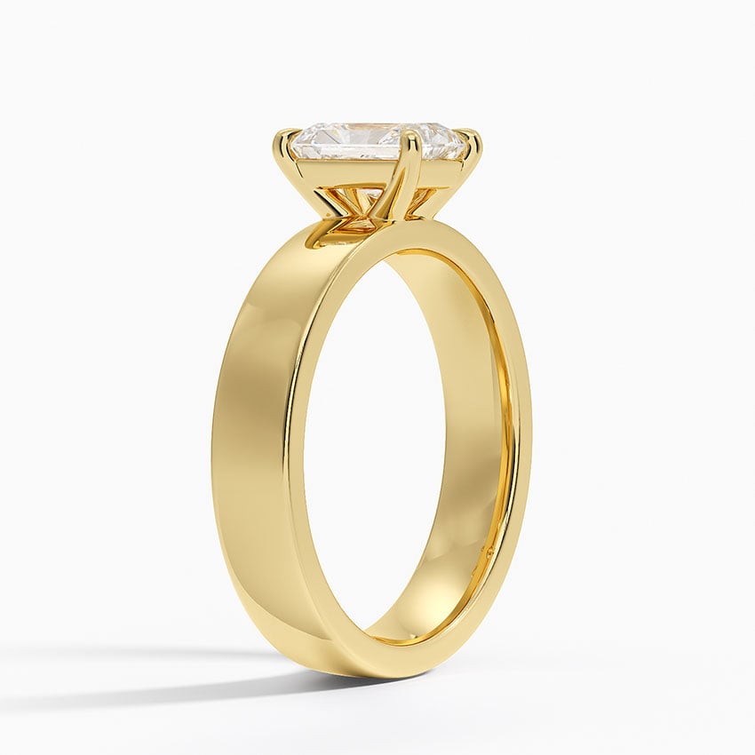 Peyton 4mm Solitaire Ring Yellow Gold 18k Radiant Engagement Ring