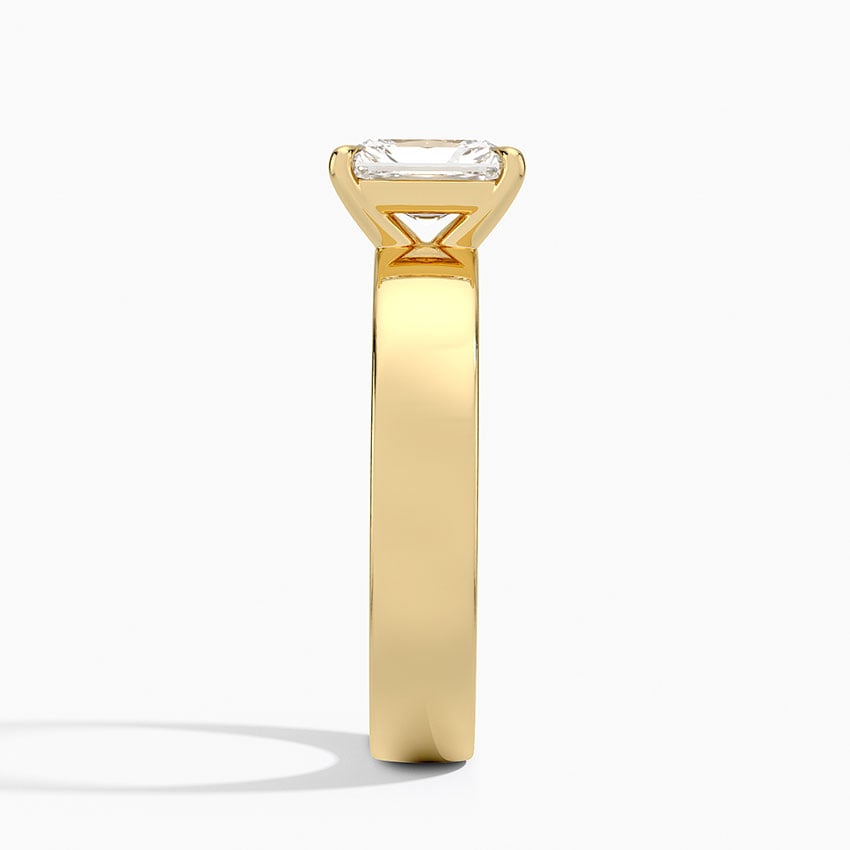 Peyton 4mm Solitaire Ring Yellow Gold 18k Radiant Engagement Ring