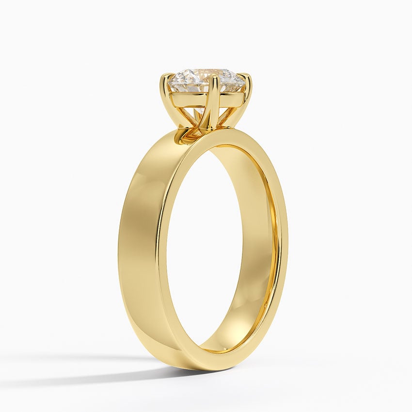 Peyton 4mm Solitaire Ring Yellow Gold 18k Round Engagement Ring