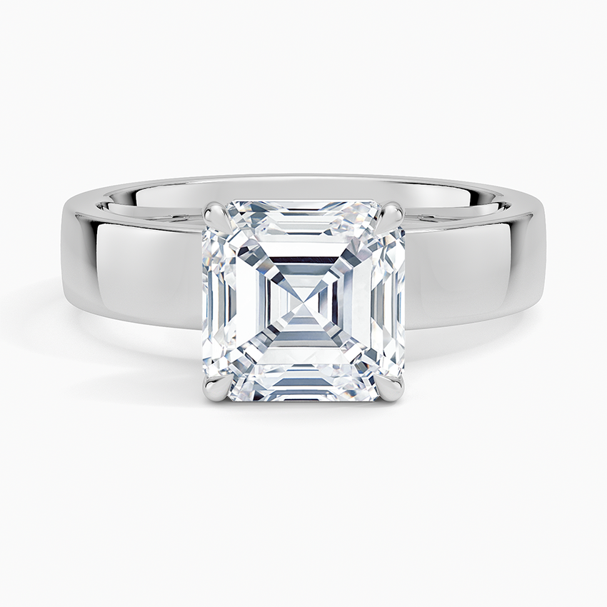 Peyton 4mm Solitaire Ring Platinum Asscher Engagement Ring