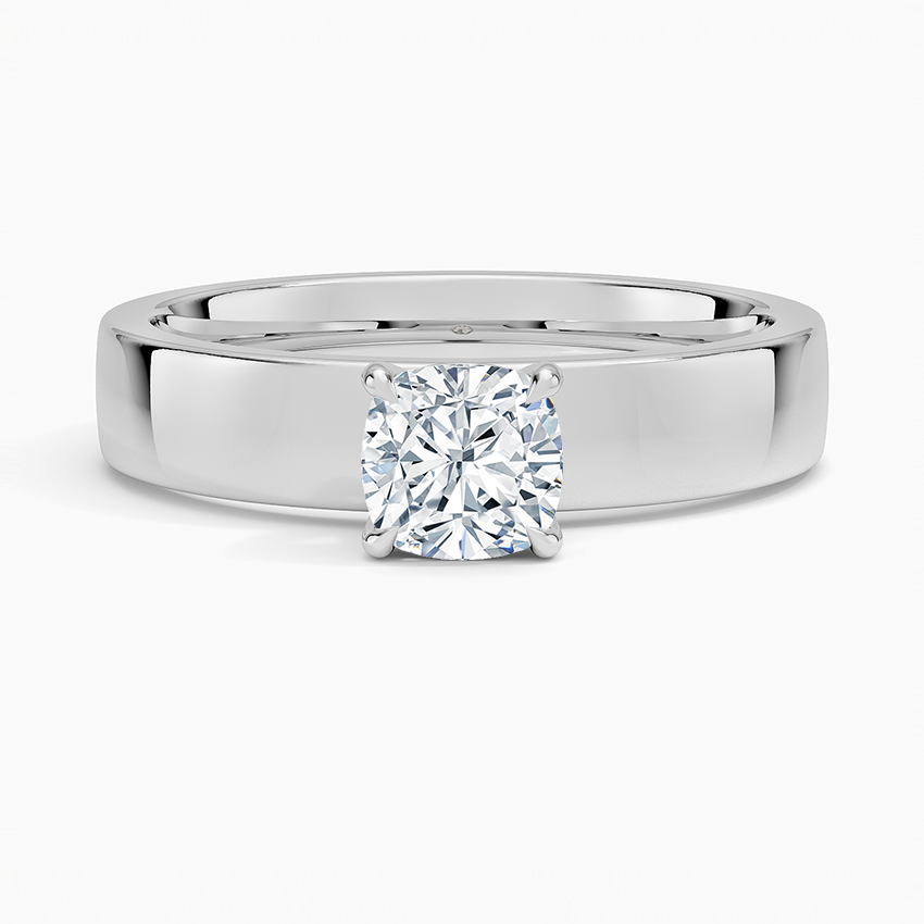 Peyton 4mm Solitaire Ring Platinum Cushion Engagement Ring