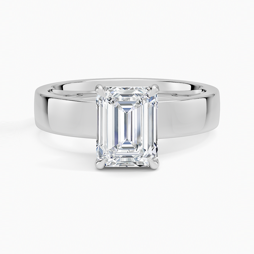 Peyton 4mm Solitaire Ring Platinum Emerald Engagement Ring