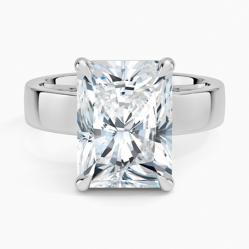 Peyton 4mm Solitaire Ring Platinum Radiant Engagement Ring