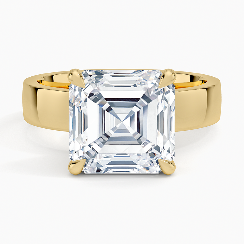 Peyton 4mm Solitaire Ring Yellow Gold 18k Asscher Engagement Ring