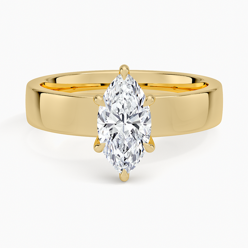 Peyton 4mm Solitaire Ring Yellow Gold 18k Marquise Engagement Ring