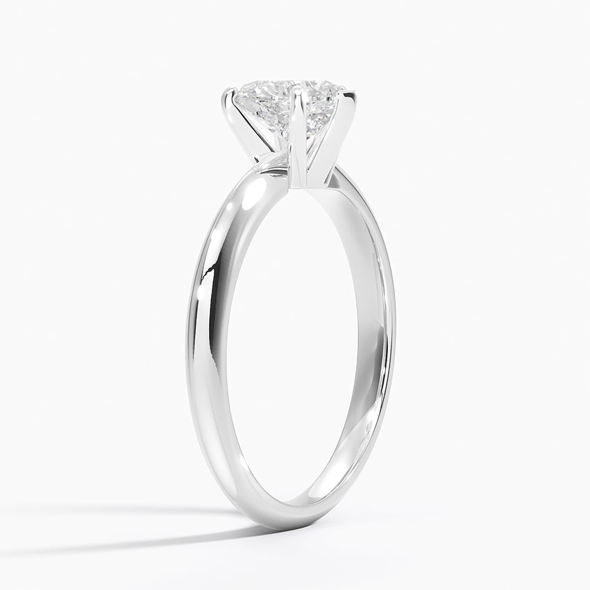 Classic Six-Prong Solitaire Ring Platinum Heart Engagement Ring