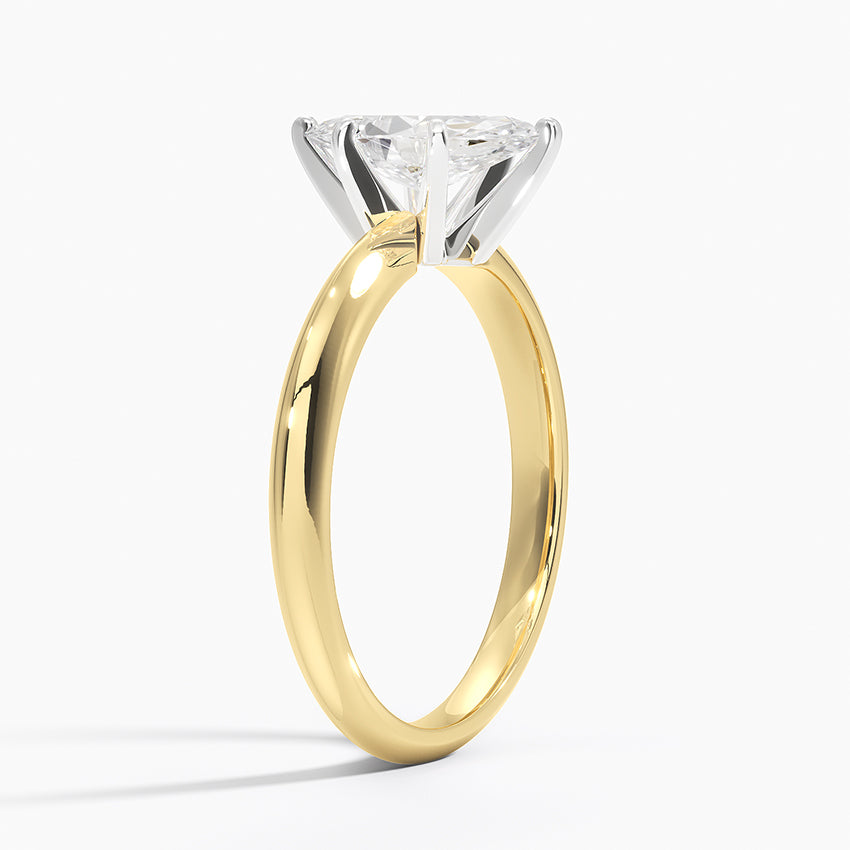 Classic Six-Prong Solitaire Ring Yellow Gold 18k Marquise Engagement Ring