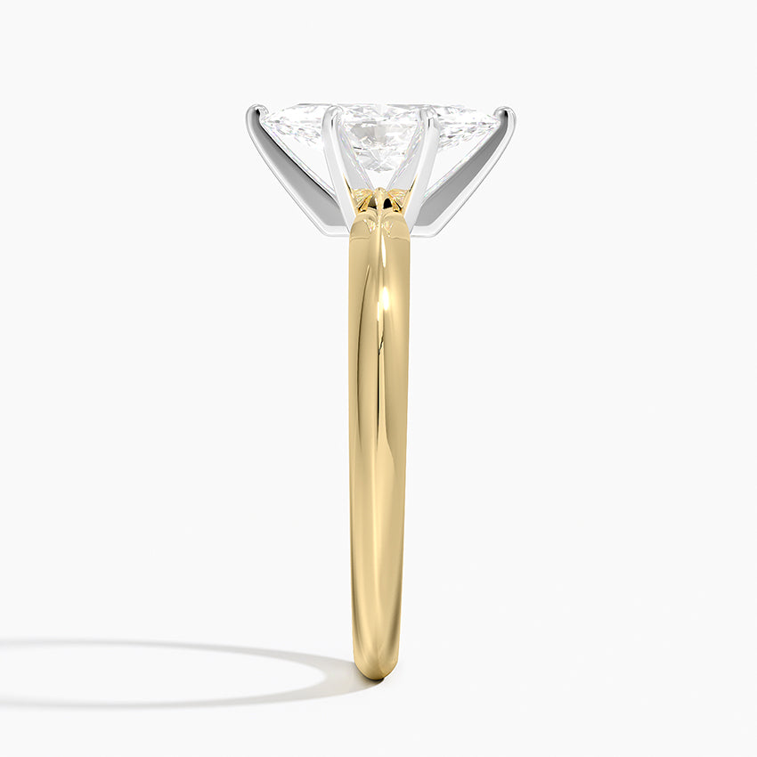 Classic Six-Prong Solitaire Ring Yellow Gold 18k Marquise Engagement Ring