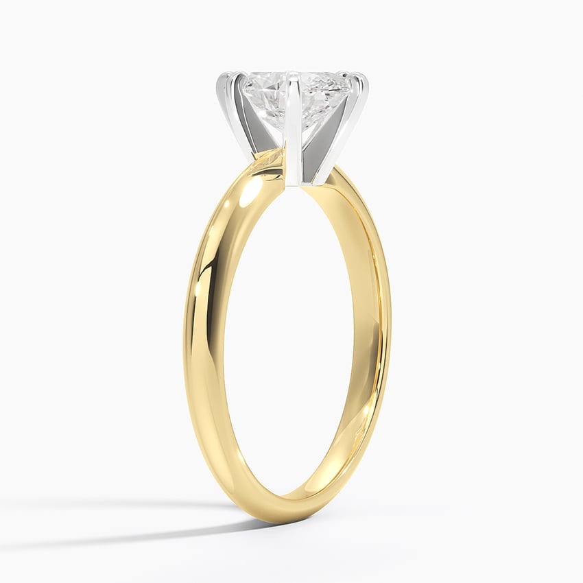 Classic Six-Prong Solitaire Ring Yellow Gold 18k Oval Engagement Ring