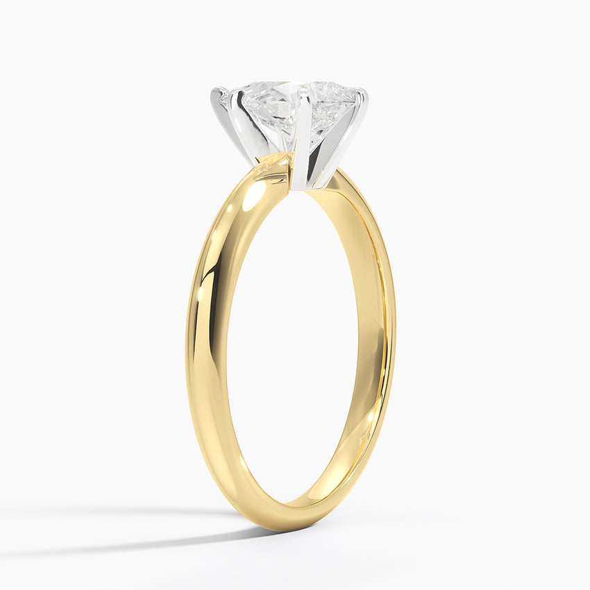 Classic Six-Prong Solitaire Ring Yellow Gold 18k Princess Engagement Ring