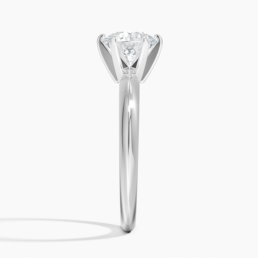 Classic Six-Prong Solitaire Ring Platinum Round Engagement Ring