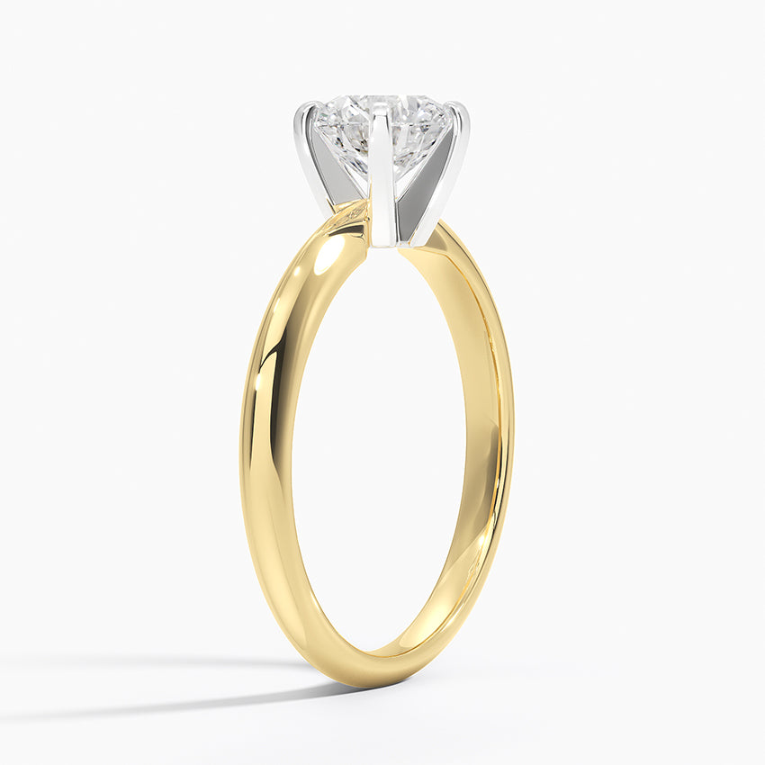 Classic Six-Prong Solitaire Ring Yellow Gold 18k Round Engagement Ring