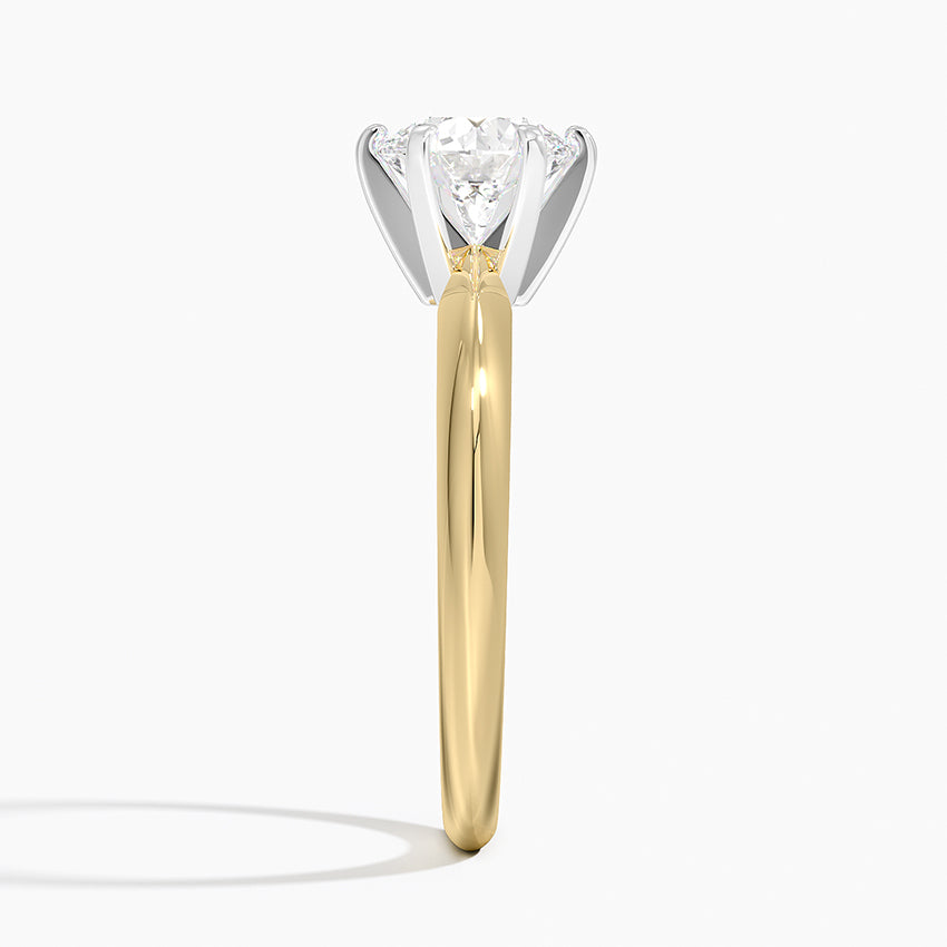 Classic Six-Prong Solitaire Ring Yellow Gold 18k Round Engagement Ring