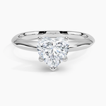 Classic Six-Prong Solitaire Ring Platinum Heart Engagement Ring