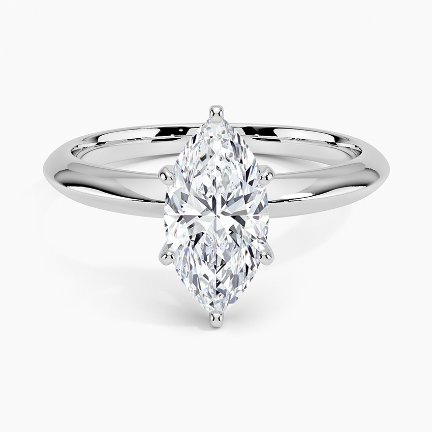 Classic Six-Prong Solitaire Ring Platinum Marquise Engagement Ring