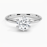 Classic Six-Prong Solitaire Ring Platinum Round Engagement Ring