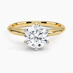 Classic Six-Prong Solitaire Ring Yellow Gold 18k Round Engagement Ring