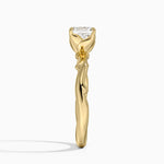 Rose Thorn Solitaire Ring Yellow Gold 18k Asscher Engagement Ring