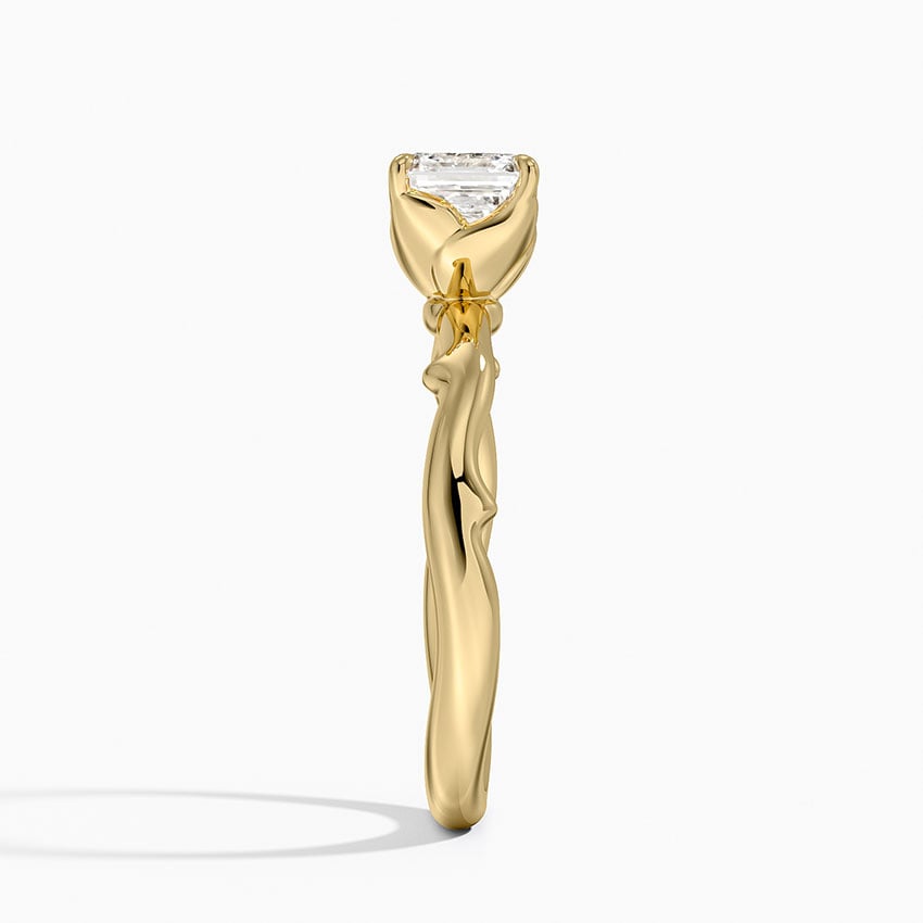Rose Thorn Solitaire Ring Yellow Gold 18k Asscher Engagement Ring