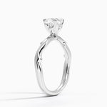 Rose Thorn Solitaire Ring Platinum Cushion Engagement Ring