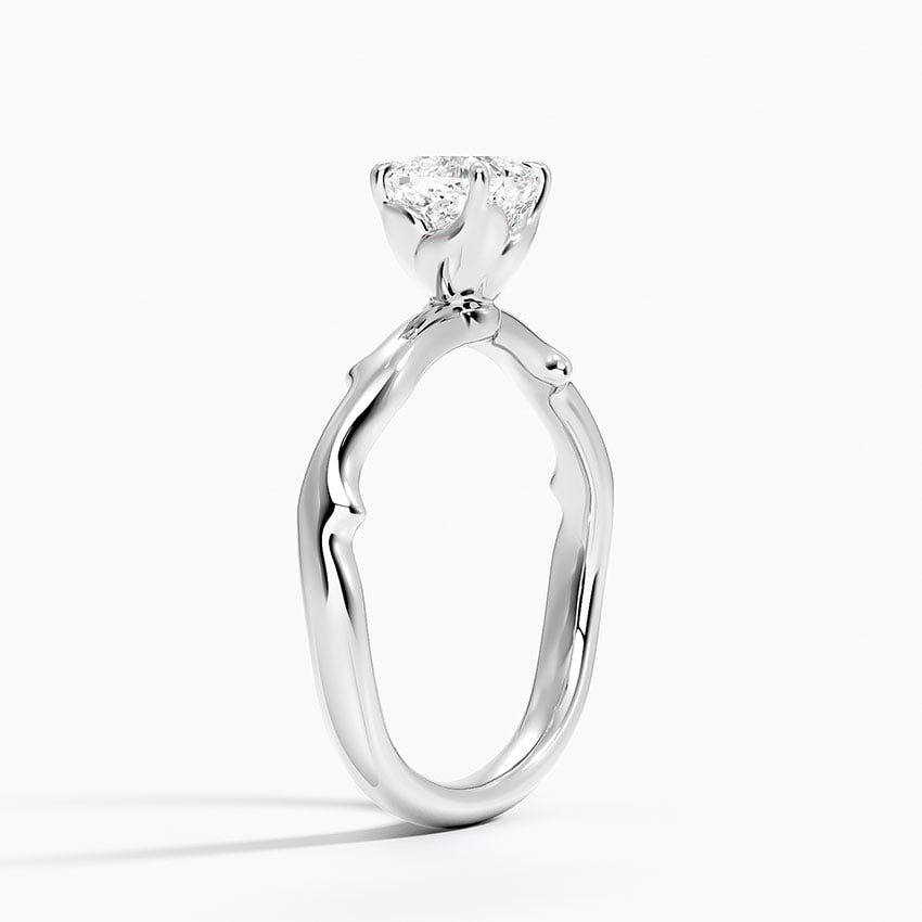 Rose Thorn Solitaire Ring Platinum Cushion Engagement Ring