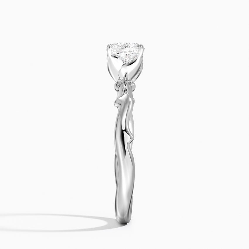 Rose Thorn Solitaire Ring Platinum Cushion Engagement Ring