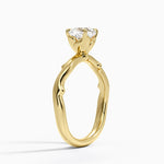 Rose Thorn Solitaire Ring Yellow Gold 18k Cushion Engagement Ring